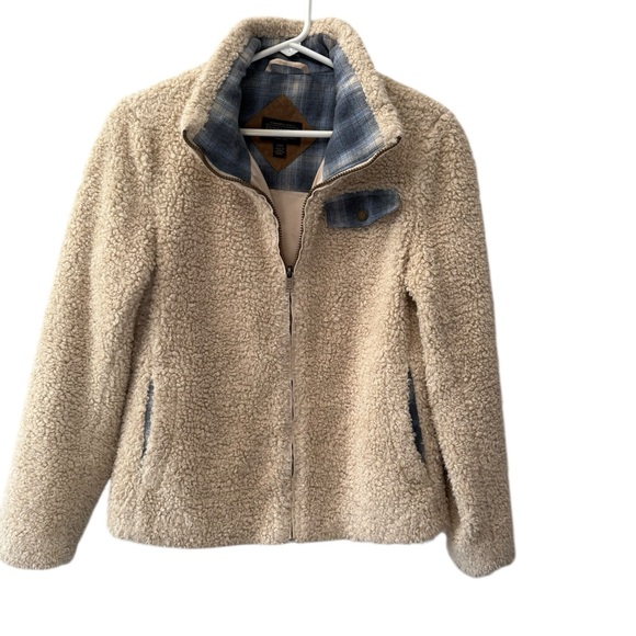 Pendleton Sherpa Full Zip Jacket with Plaid Contrast Trim, Size Small / Child. - Picture 11 of 11
